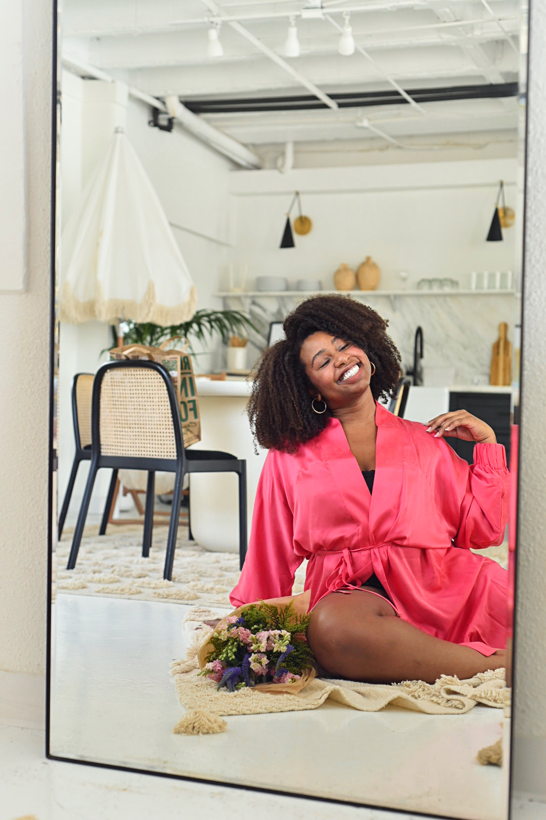 Lunya Washable Silk Robe, Washable Silk Loungewear, Silk Robes, Black Fashion Influencers, Black Fashion Bloggers, Coco Bates, Pink Silk Robes, Pink Washable Silk Robe